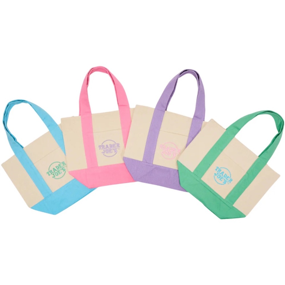 Trader Joe's Mini Pastel Tote Bag Set